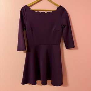Charlotte Russe Purple Dress with Scalloped Detail